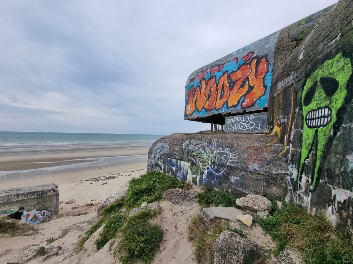 Bunker am Strand von Belgien und Frankreich 